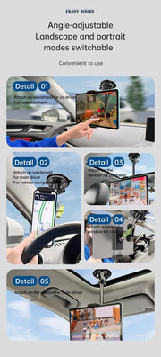 Lanparte 360-Degree Adjustable Car Mount Mobile Phone and Tablet Holder Stand for ipad accessories holder stand with Suction Cup