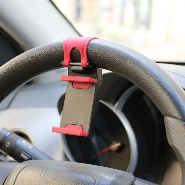 Universal Car Steering Wheel Phone Holder Hook Mount Navigation Mobile Phone Bracket Support in Car for iPhone Xiaomi Samsung
