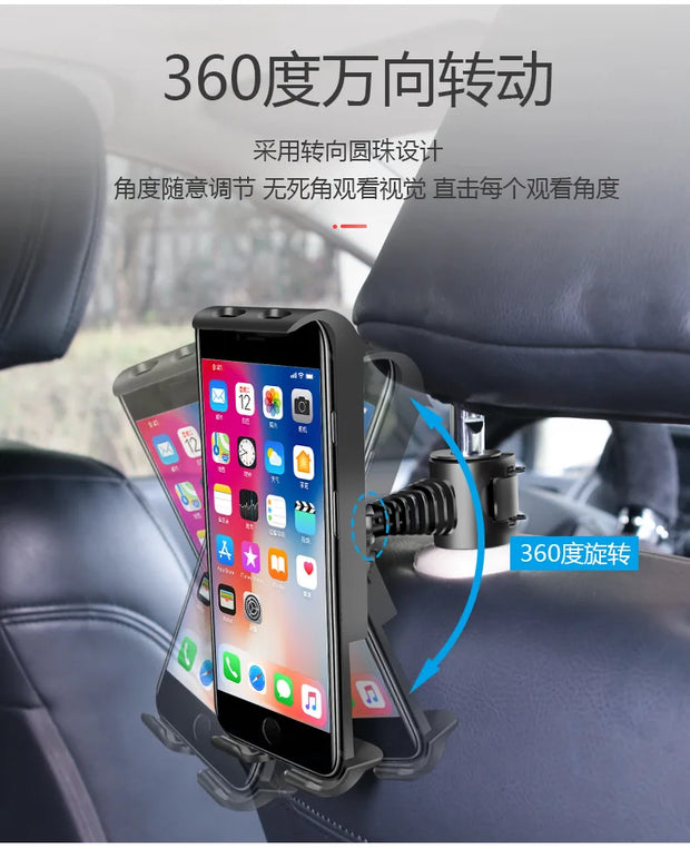 Car Tablet ipad Holder Car Seat Back Adjustable iPad Stand Car ipad Holder For Headrest 360 Rotation Mobile Phone Mount Holder