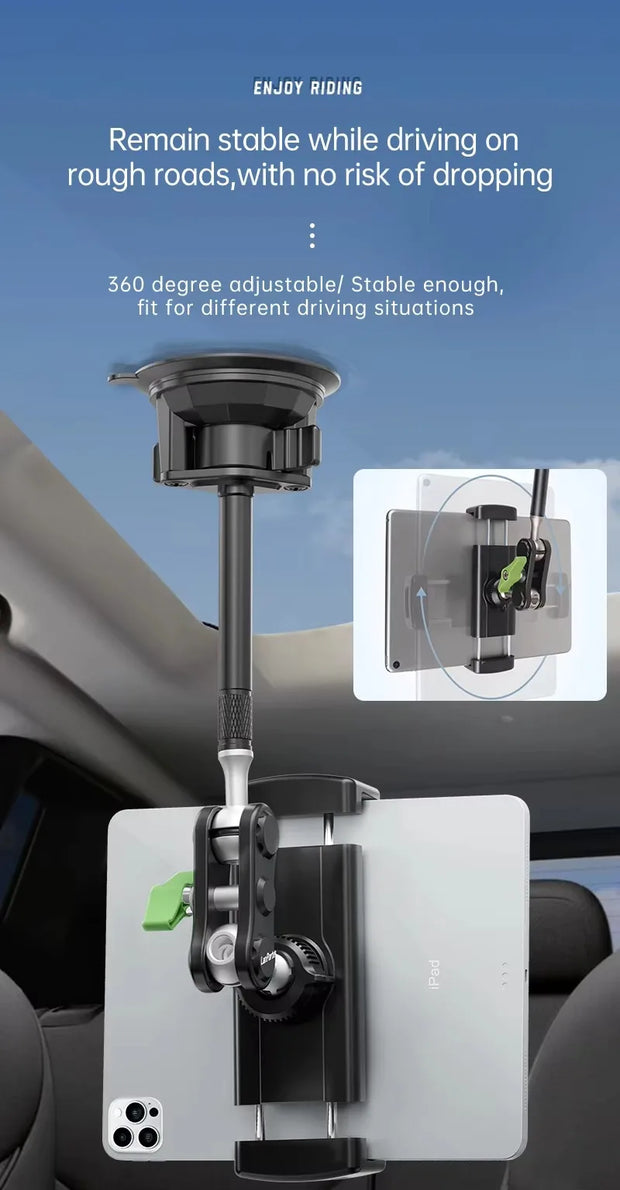 Lanparte 360-Degree Adjustable Car Mount Mobile Phone and Tablet Holder Stand for ipad accessories holder stand with Suction Cup