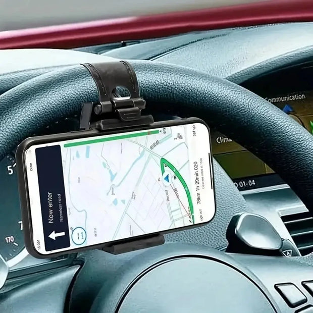Universal Car Steering Wheel Phone Holder Hook Mount Navigation Mobile Phone Bracket Support in Car for iPhone Xiaomi Samsung